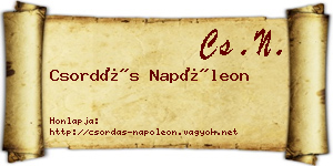 Csordás Napóleon névjegykártya